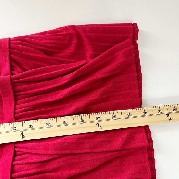 J. Jill Red Pleated Hem Long Sleeve Shirt Crewneck Slit Hem - Size 1X - Picture 6 of 6